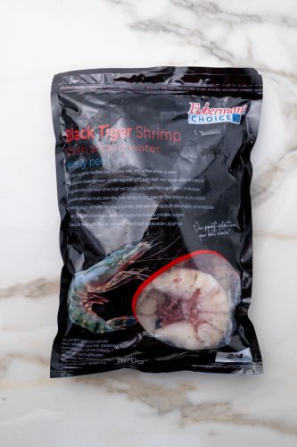 2/4 EP Óriás fekete tigrisrák nyers, fej nélkül páncéllal