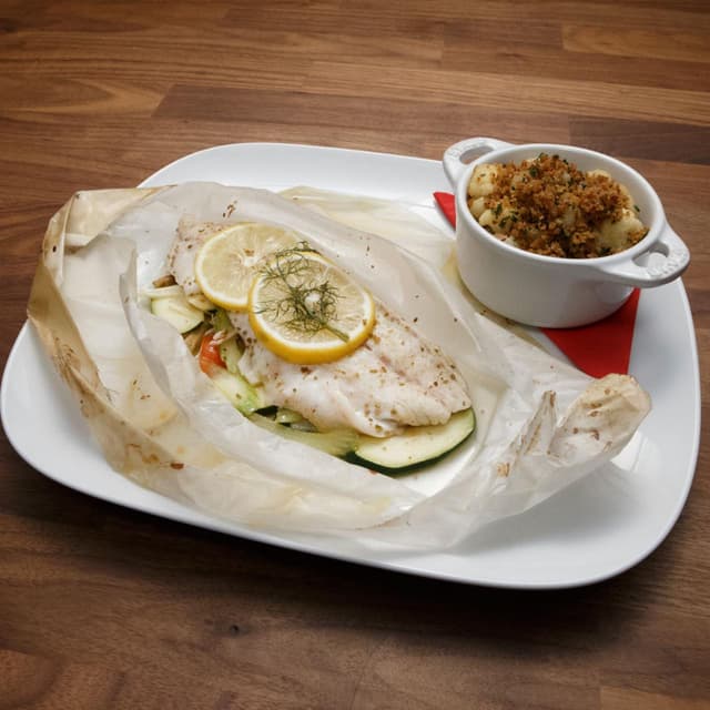 Branzino papírban sütve (en papillote)